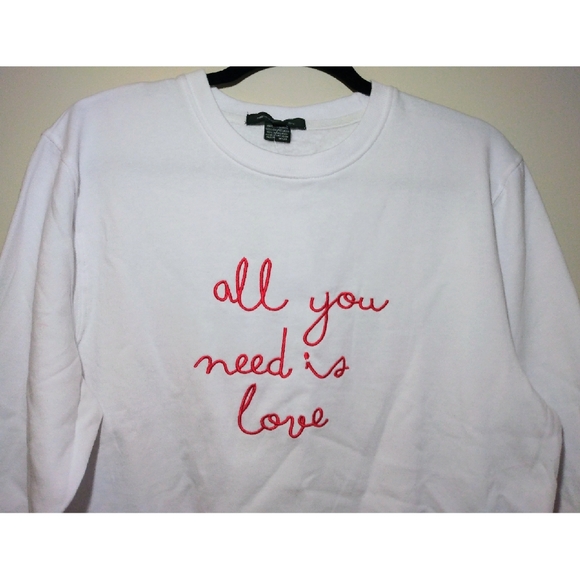 "all you need is love" Cozy Crew Neck Sweatshirt ❤️ - Picture 16 of 16